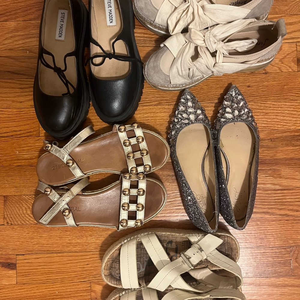 Five pairs of shoes